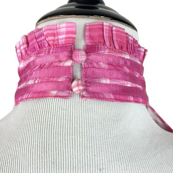 Aje Bungalow Sienna Gingham Halter Neck Maxi Dress Gown Pink AU Size 6 US Size 2 - Picture 10 of 13